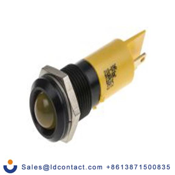 RS PRO 210-096  黄色 面板安装指示器, 230 V ac, 凸型边框, 黑色边框, IP40