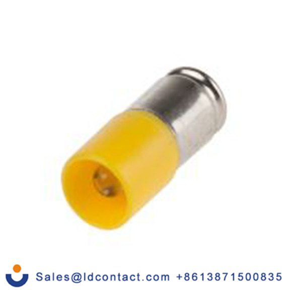 RS PRO 210-119  指示灯, 单芯片, 黄色, 小型槽灯座, Φ6.1 mm, 16 mm长, 587 nm长, 48 V ac/dc