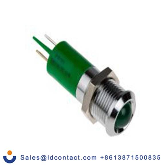 RS PRO 210-131  绿色 面板安装指示器, 230 V ac, 凸型边框, 银色边框, IP40