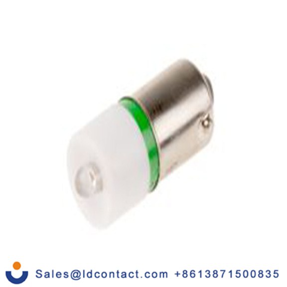 RS PRO 210-197  指示灯, 单芯片, 绿色, BA9灯座, Φ10 mm, 25 mm长, 525 nm长, 60 V ac/dc