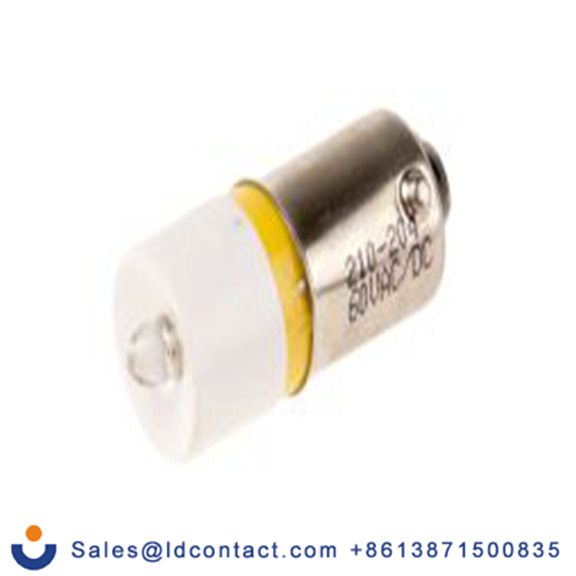 RS PRO 210-204  指示灯, 单芯片, 黄色, BA9灯座, Φ10 mm, 25 mm长, 587 nm长, 60 V ac/dc