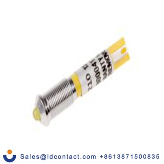 RS PRO 210-210  黄色 面板安装指示器, 12 V dc 焊接片端接, 凸型边框, 银色边框 面板安装