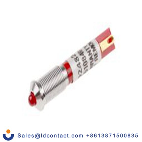 RS PRO 210-248  红色 面板安装指示器, 24 V dc 焊接片端接, 凸型边框, 银色边框 面板安装