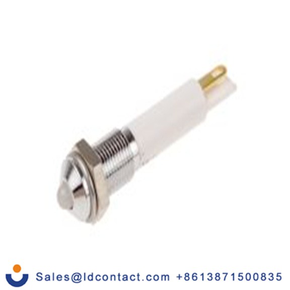 RS PRO 210-406  红色 面板安装指示器, 12 V dc 焊接片端接, 凸型边框, 银色边框 面板安装