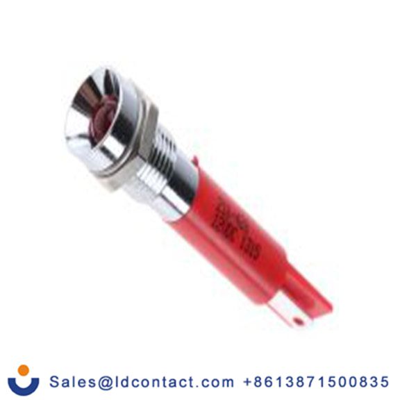 RS PRO 210-428  红色 面板安装指示器, 12 V dc 焊接片端接, 凹入式边框, 银色边框