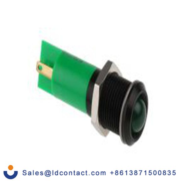 RS PRO 210-484  绿色 面板安装指示器, 12 V dc 焊接片端接, 凸型边框