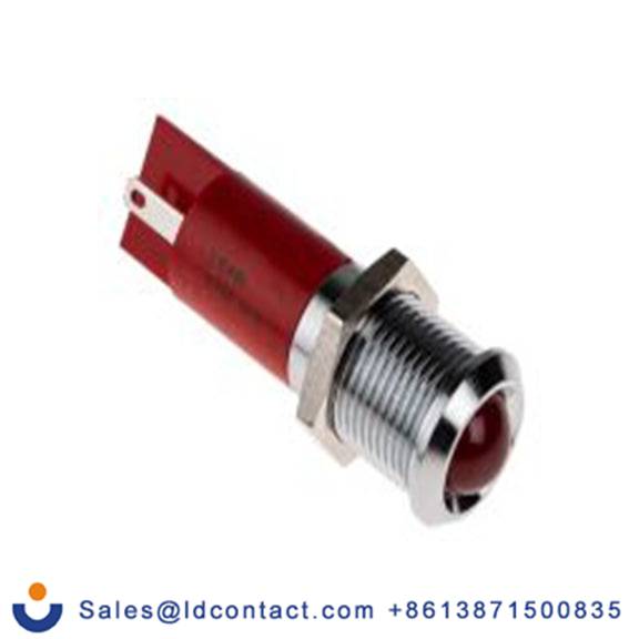RS PRO 210-490  红色 面板安装指示器, 12 V dc 焊接片端接, 凸型边框, 银色边框