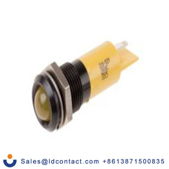 RS PRO 210-529  黄色 面板安装指示器, 24 V ac 焊接片端接, 凸型边框