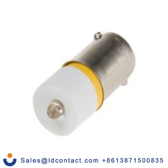 RS PRO 210-608  指示灯, 单芯片, 黄色, BA9灯座, Φ10 mm, 24 mm长, 587 nm长, 28 V dc