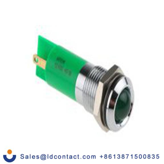RS PRO 210-670  绿色 面板安装指示器, 12 V, 凸型边框, 银色边框, IP40