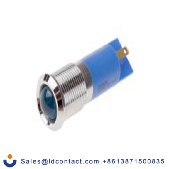 RS PRO 210-686  蓝色 面板安装指示器, 12 V, 凸型边框, 银色边框, IP40