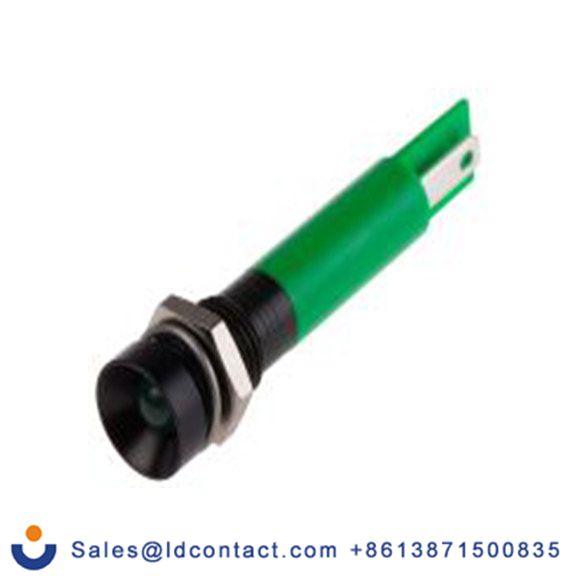 RS PRO 210-709  绿色 面板安装指示器, 24 V ac 焊接片端接, 凹入式边框