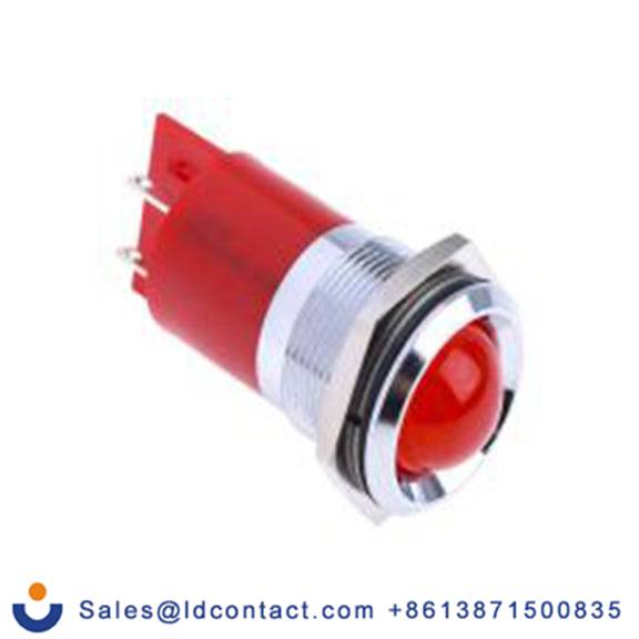 RS PRO 210-737  红色 面板安装指示器, 230 V ac, 凸型边框, 银色边框