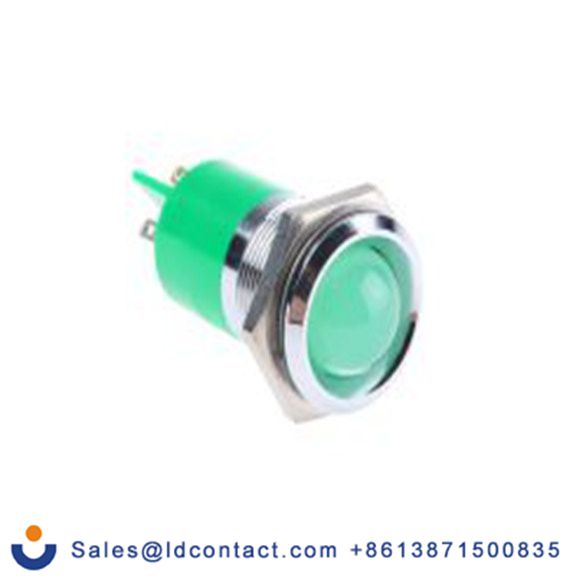 RS PRO 210-759  绿色 面板安装指示器, 230 V ac, 凸型边框, 银色边框