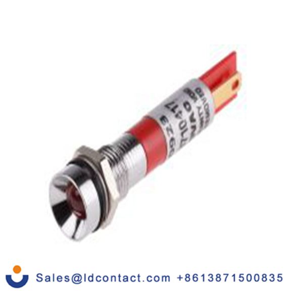 RS PRO 210-923  红色 面板安装指示器, 110 V ac 焊接片端接, 凹入式边框, 银色边框