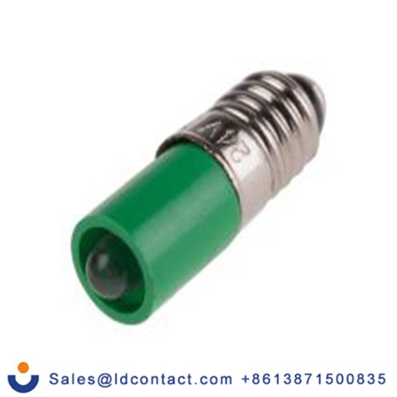 RS PRO 211-055  指示灯, 多芯片, 绿色, E5灯座, Φ6 mm, 18 mm长, 565 nm长, 24 V dc