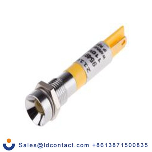RS PRO 211-077  黄色 面板安装指示器, 110 V ac 焊接片端接, 凹入式边框, 银色边框