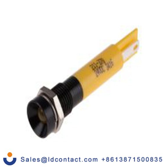 RS PRO 211-370  黄色 面板安装指示器, 24 V dc 焊接片端接, 凹入式边框