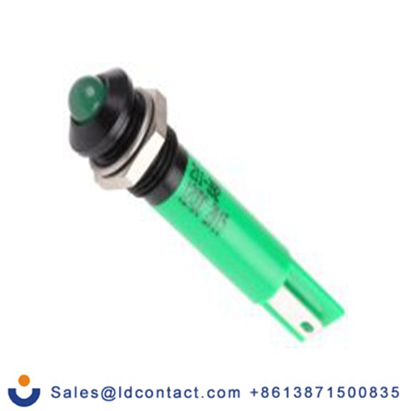 RS PRO 211-392  绿色 面板安装指示器, 12 V dc 焊接片端接, 凸型边框