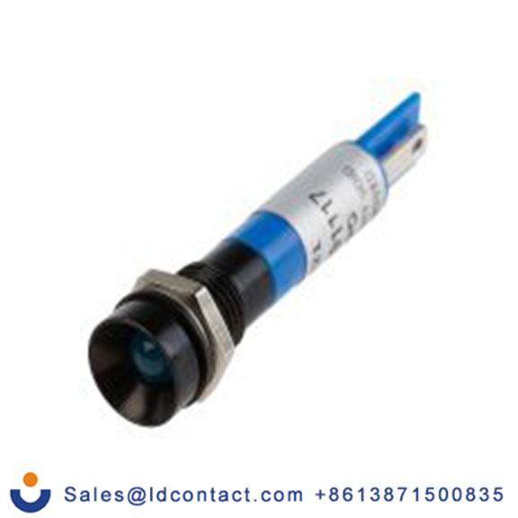 RS PRO 211-421  蓝色 面板安装指示器, 24 V dc 焊接片端接, 凹入式边框, IP40