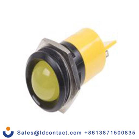 RS PRO 211-443  黄色 面板安装指示器, 24 V ac/dc 焊接片端接, 凸型边框