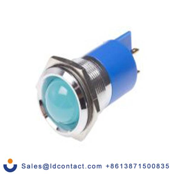 RS PRO 211-639  蓝色 面板安装指示器, 24 V ac/dc 焊接片端接, 凸型边框, 银色边框