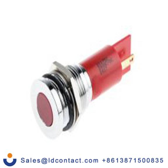 RS PRO 211-752  红色 面板安装指示器, 24 V ac/dc 焊接片端接, 平齐边框, 银色边框