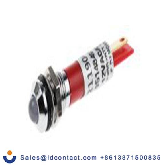 RS PRO 211-904  红色 面板安装指示器, 12 V 焊接片端接, 凸型边框, 银色边框, IP40