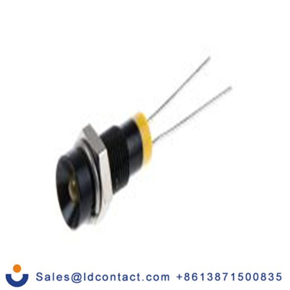 RS PRO 211-926  黄色 面板安装指示器, 2 V dc 引线端接, 凹入式边框, 黑色边框 面板安装