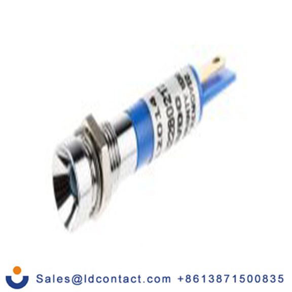 RS PRO 212-014  蓝色 面板安装指示器, 24 V dc 焊接片端接, 凹入式边框, 银色边框, IP40