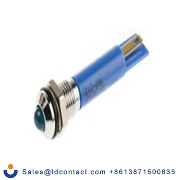 RS PRO 212-250  蓝色 面板安装指示器, 24 V dc 焊接片端接, 凸型边框, 银色边框, IP40
