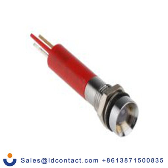 RS PRO 212-395  红色 面板安装指示器, 24 V ac/dc 焊接片端接, 凹入式边框, 银色边框, IP40