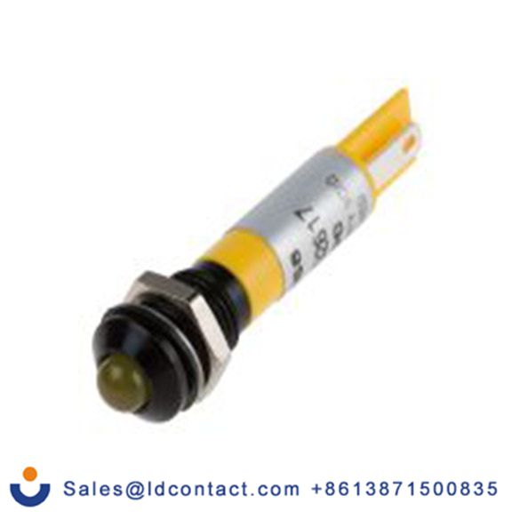 RS PRO 212-468  黄色 面板安装指示器, 12 V 焊接片端接, 凸型边框, IP40