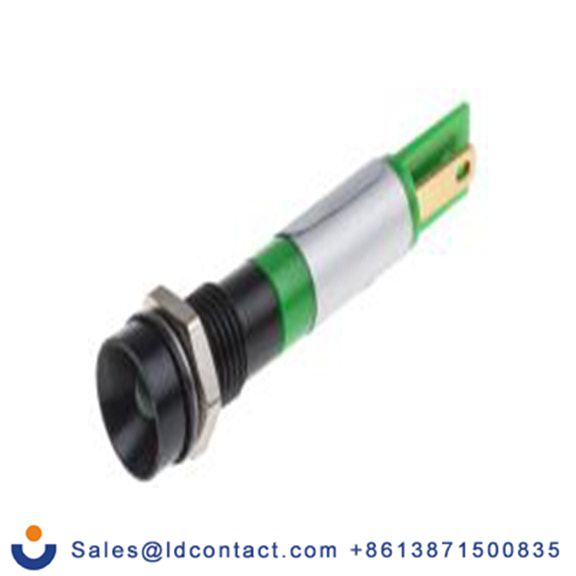RS PRO 212-531  绿色 面板安装指示器, 12 V 焊接片端接, 凹入式边框, IP40