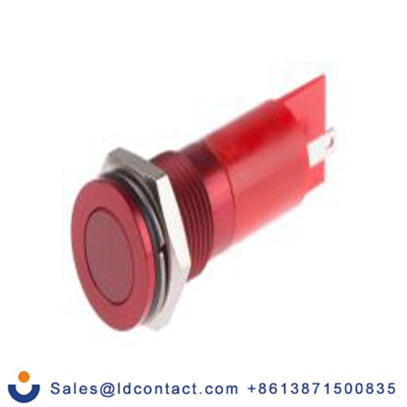 RS PRO 111-6556  红色 面板安装指示器, 12 V dc 焊片端接, 平齐边框, 红色边框, IP40