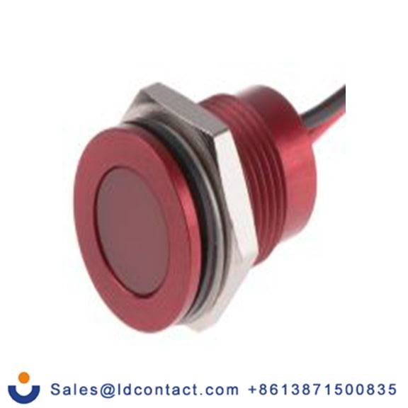 RS PRO 111-6568  红色 面板安装指示器, 12 V dc 导线端接, 平齐边框, 红色边框, IP40