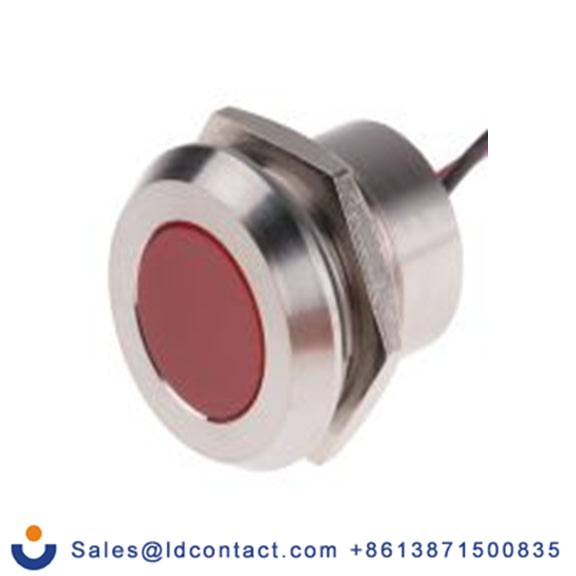 RS PRO 123-2426  红色 面板安装指示器, 220 V ac 导线端接, 平齐边框, IP40