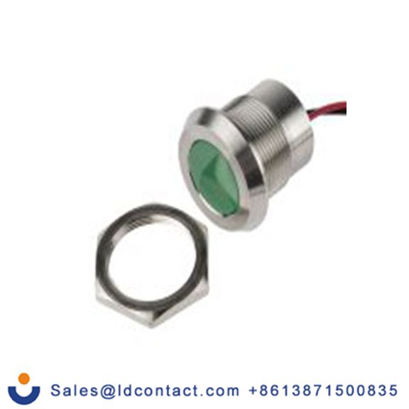 RS PRO 123-2427  绿色 面板安装指示器, 12 V dc 导线端接, 平齐边框, IP40