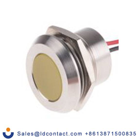 RS PRO 123-2431  黄色 面板安装指示器, 12 V dc 导线端接, 平齐边框, IP40