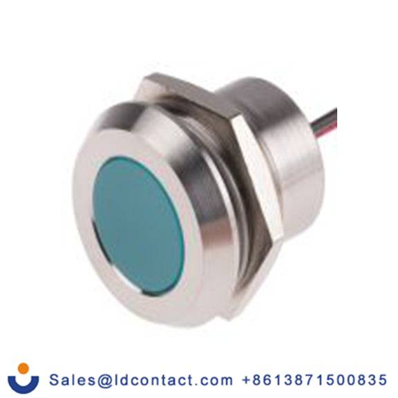 RS PRO 123-2436  蓝色 面板安装指示器, 24 V dc 导线端接, 平齐边框, IP40