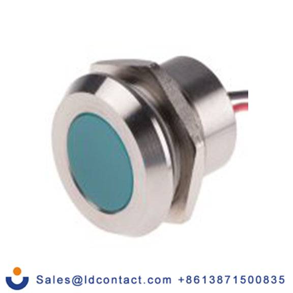 RS PRO 123-2438  蓝色 面板安装指示器, 220 V ac 导线端接, 平齐边框, IP40