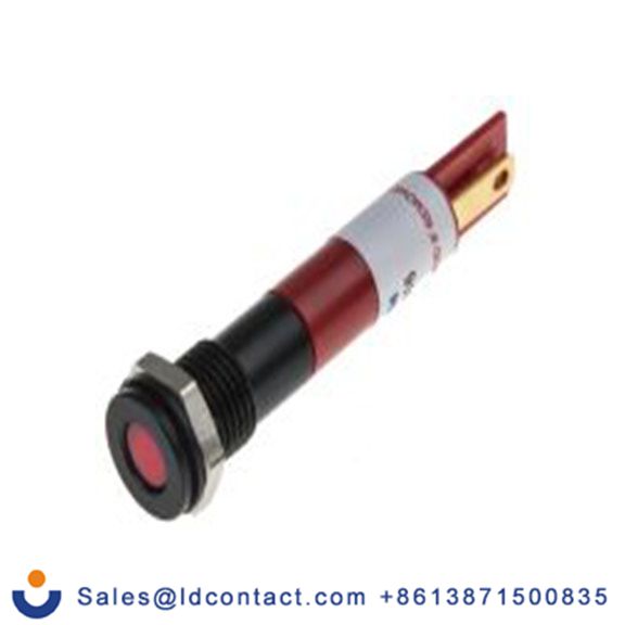 RS PRO 700-1612  红色 面板安装指示器, 12 V dc 焊接片端接, 平齐边框, IP40