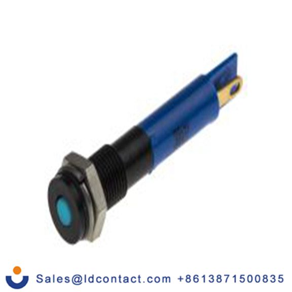 RS PRO 700-1621  蓝色 面板安装指示器, 12 V dc 焊接片端接, 平齐边框, IP40