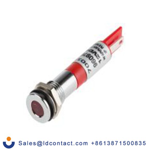 RS PRO 700-1662  红色 面板安装指示器, 12 V dc 焊接片端接, 平齐边框, 银色边框, IP40