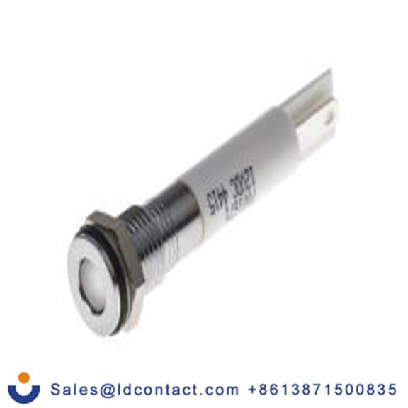 RS PRO 700-1671  白色 面板安装指示器, 12 V dc 焊接片端接, 平齐边框, 银色边框, IP40