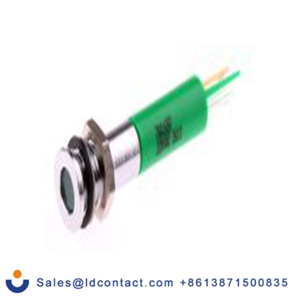 RS PRO 700-1697  绿色 面板安装指示器, 220 V ac 焊接片端接, 平齐边框, 银色边框, IP40