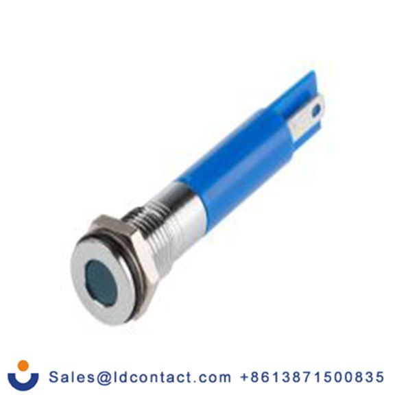 RS PRO 700-1700  蓝色 面板安装指示器, 220 V ac 焊接片端接, 平齐边框, 银色边框, IP40