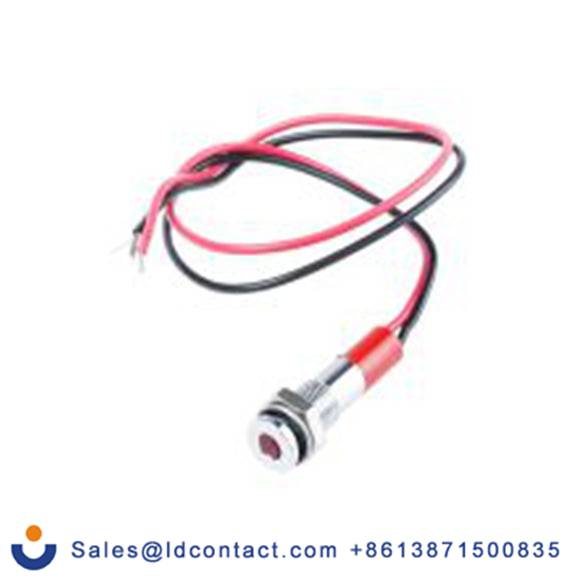 RS PRO 700-1805  红色 面板安装指示器, 12 V dc 导线端接, 平齐边框, 银色边框, IP40