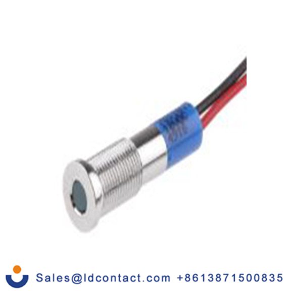 RS PRO 700-1811  蓝色 面板安装指示器, 12 V dc 导线端接, 平齐边框, 银色边框, IP40