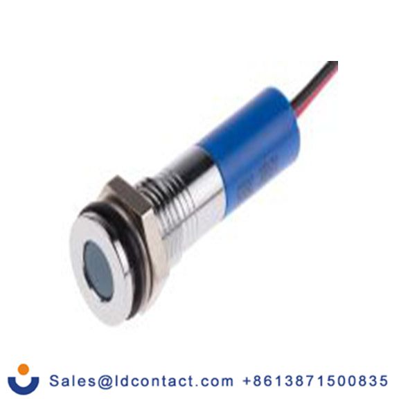 RS PRO 700-1912  蓝色 面板安装指示器, 12 V dc 导线端接, 平齐边框, 银色边框, IP40